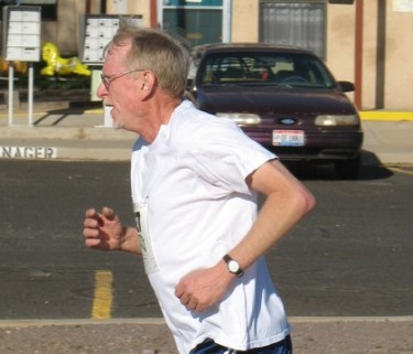 Bill sprints to the finish in the Run For Your Life 5k