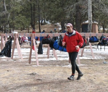 Rick Aster making his way back down Mt. Taylor