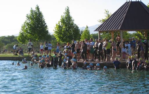 The 1000m swim starting area