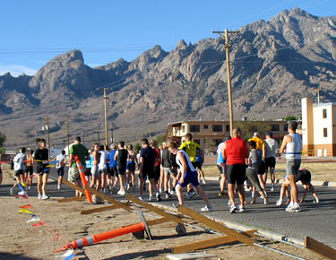 Bill sprints to the finish in the Run For Your Life 5k